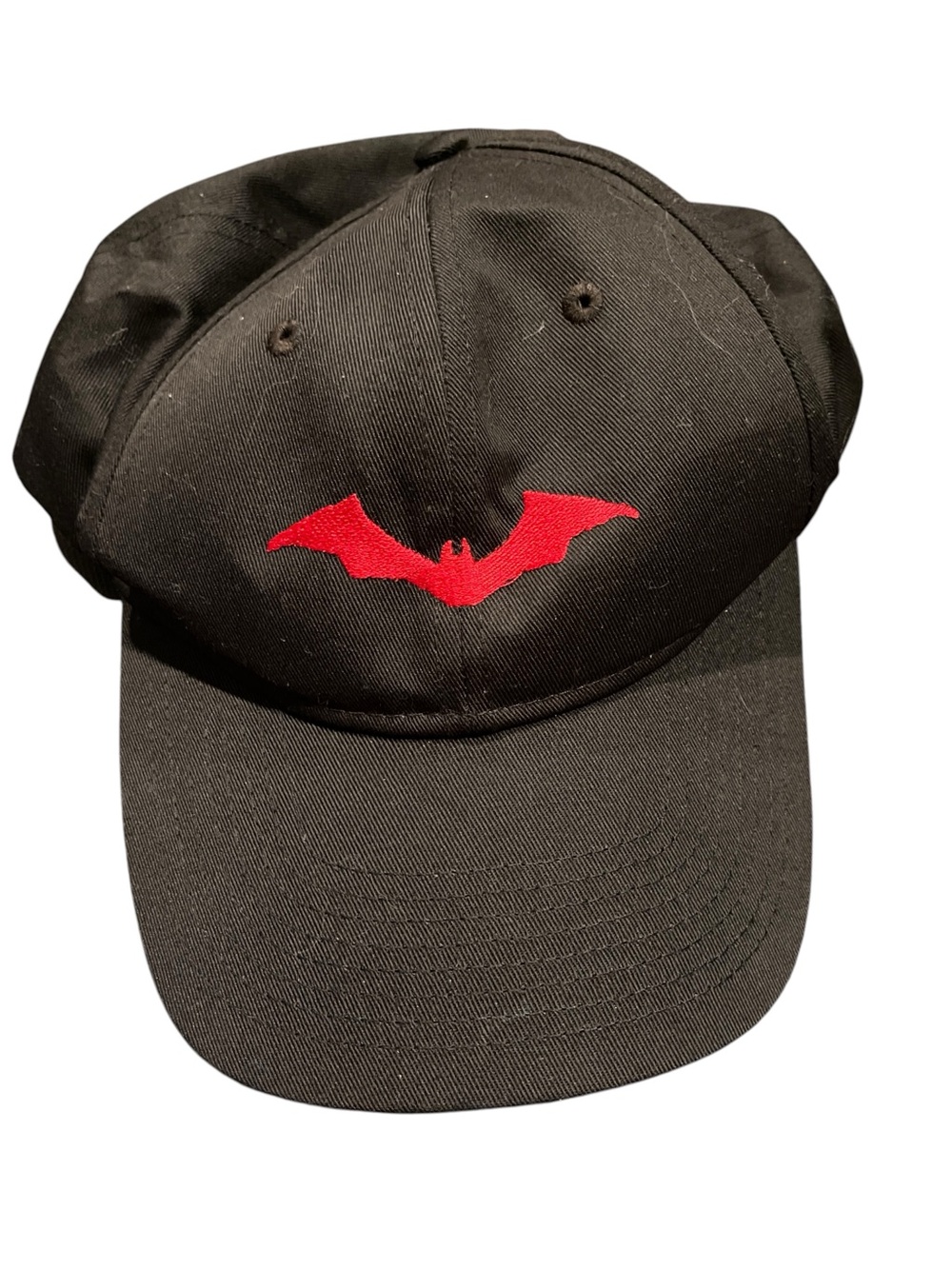 DC Comics Batman Beyond Red Bat Logo Black Baseball Hat Cap Adjustable
